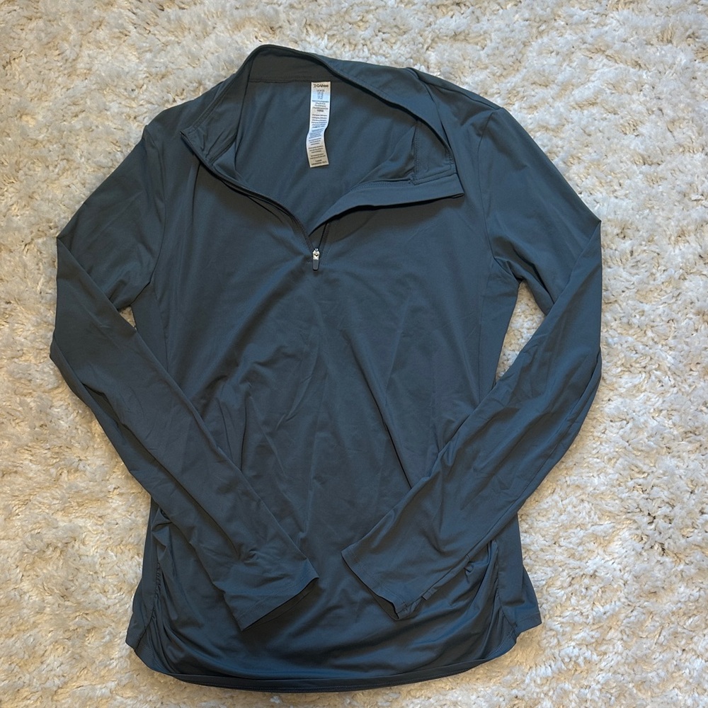 W G4Free Maternity Quarter Zip Long Sleeve Pullover Gray Size Medium Top